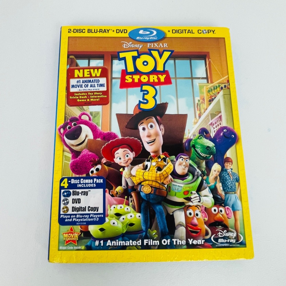 Disney Pixar Toy Story 3 Blu-ray DVD Digital 4-Disc Combo Pack New Movie G New